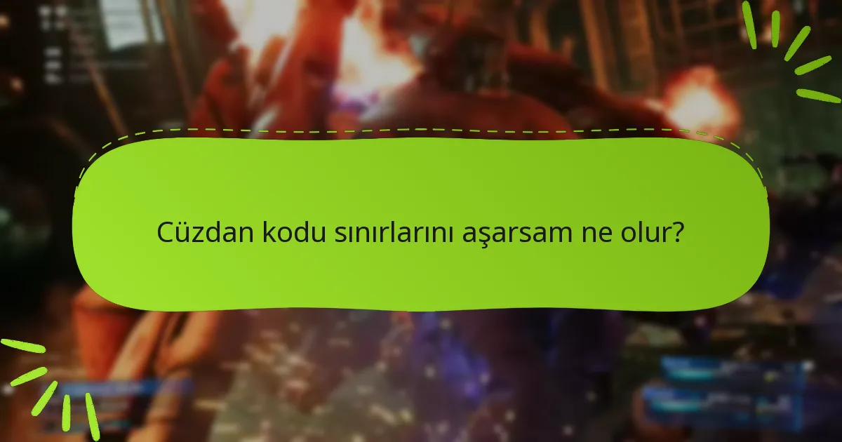 Cüzdan kodu sınırlarını aşarsam ne olur?